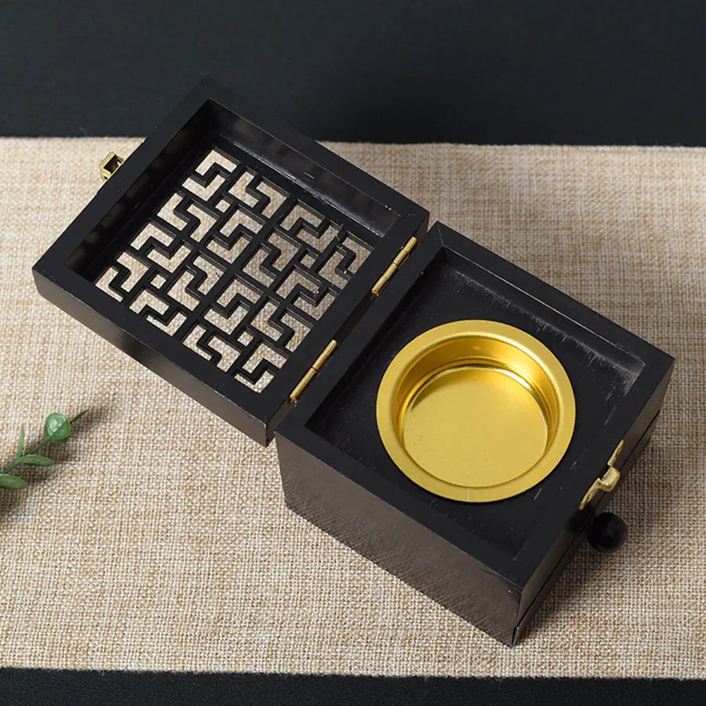 中空木製香炉-手作りの正方形香炉-アロマセラピー、家の装飾、オフィス、瞑想に最適な絶妙な香炉