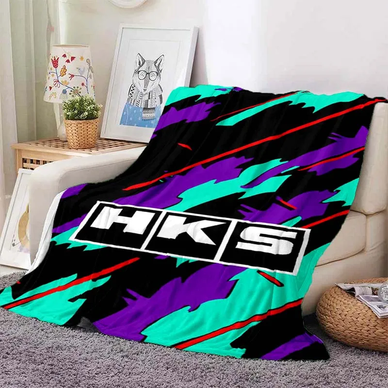 2026 new model H-HKS Racing Car Flannel Throw Blanket Soft Warm Lightweight Cozy Blanket For Sofa Bedroom Home Interior Decor