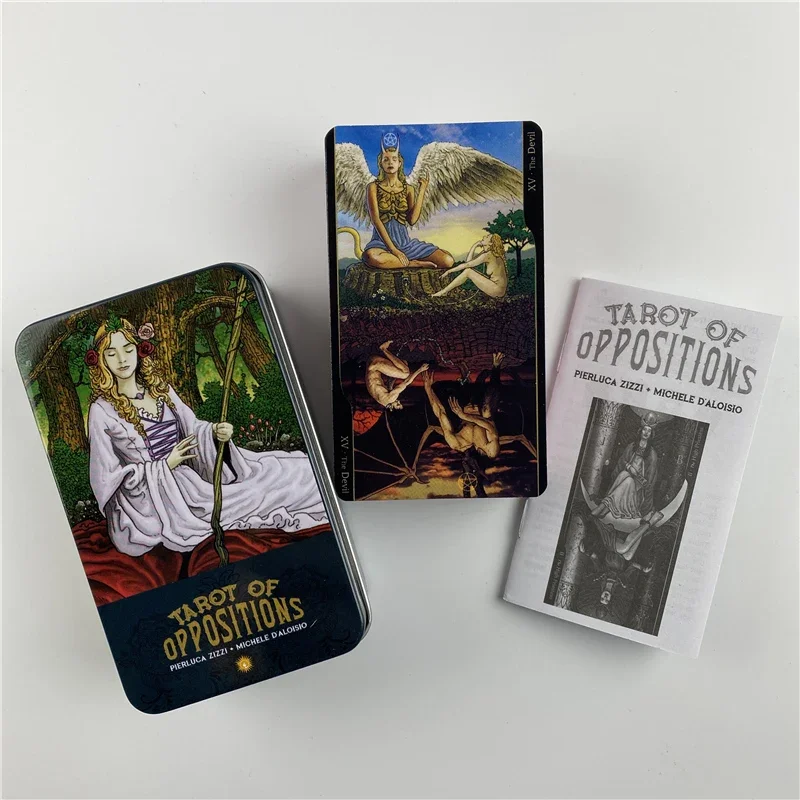 

Metal Box Pink Gilded Edition Tarot Of Oppositions Cards Divination Deck With Paper Guidebook English Classical Board Games