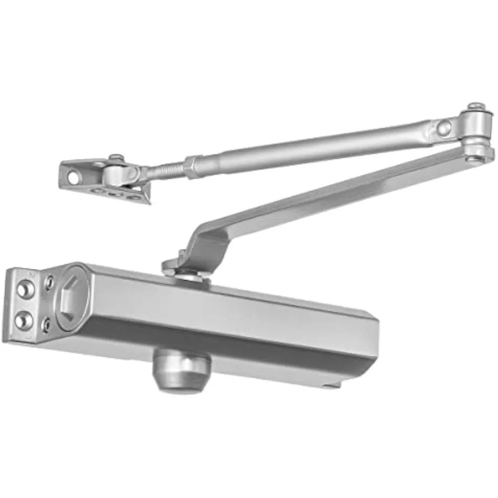 

Commercial Hydraulic Door Closer Size 4, Self-Closing Surface Mount with Spring Mechanism, Sprayed Aluminum