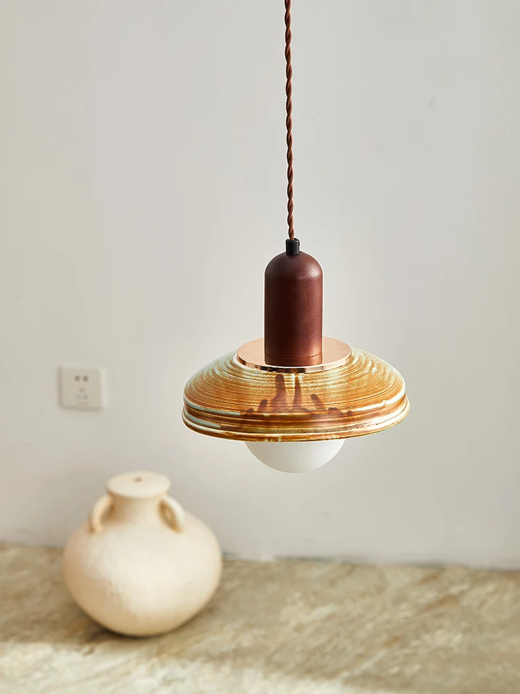 Japanese Wabi Sabi style living room dining room lamp creative bedroom study pendant lamp designer ceramic pendant lamp