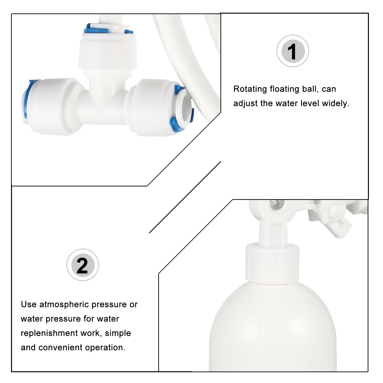 

1 Set Automatic Fish Tank Water Replenishment Device Adjustable Float Ball For Aquariums Hydroponics Aquaculture Plastic Float