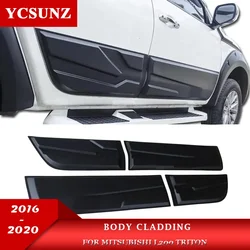 Matte Black Body Cladding kit For Mitsubishi L200 Triton Strada 2016 2017 2018 2019 2020 2021 2022 2023 Double Cabin Car Styling