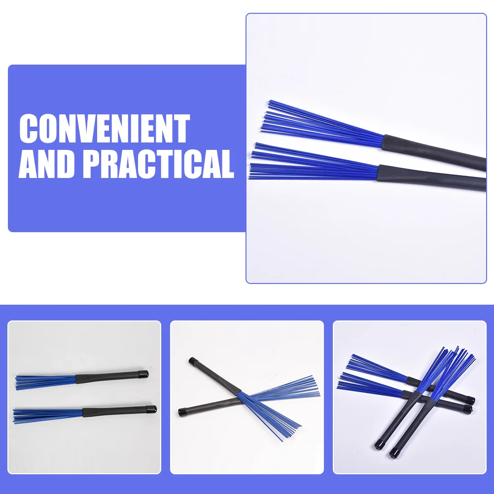 

2Pcs Jazz Drum Brush Nylon Percussion Instrument Accessories Sturdy Multi-Functional Design Drum Brush Drumsticks