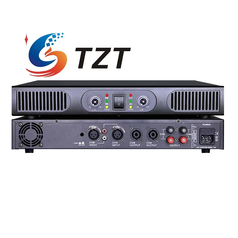 TZT 300W High Power Professional HiFi Class AB Power Amplifier Pure Copper Transformer for Stage/Karaoke/Home 110V/220V