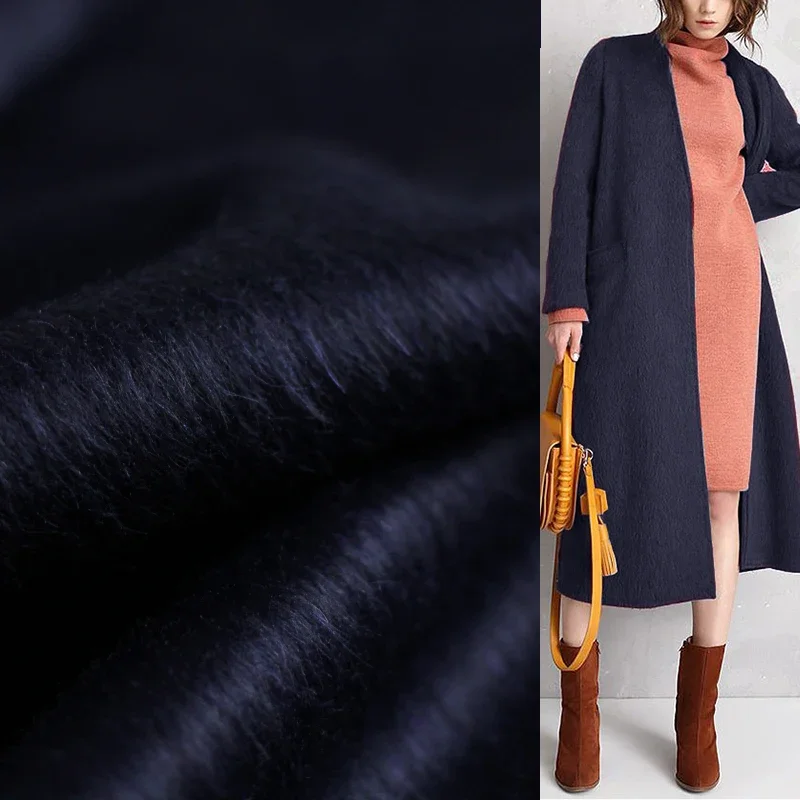 Redraspberry Navyblue Double-Side Alpaca Wool Fabrics Garment Materials Winter Women Coat DIY Sewing Cloth Tailor Freeshipping