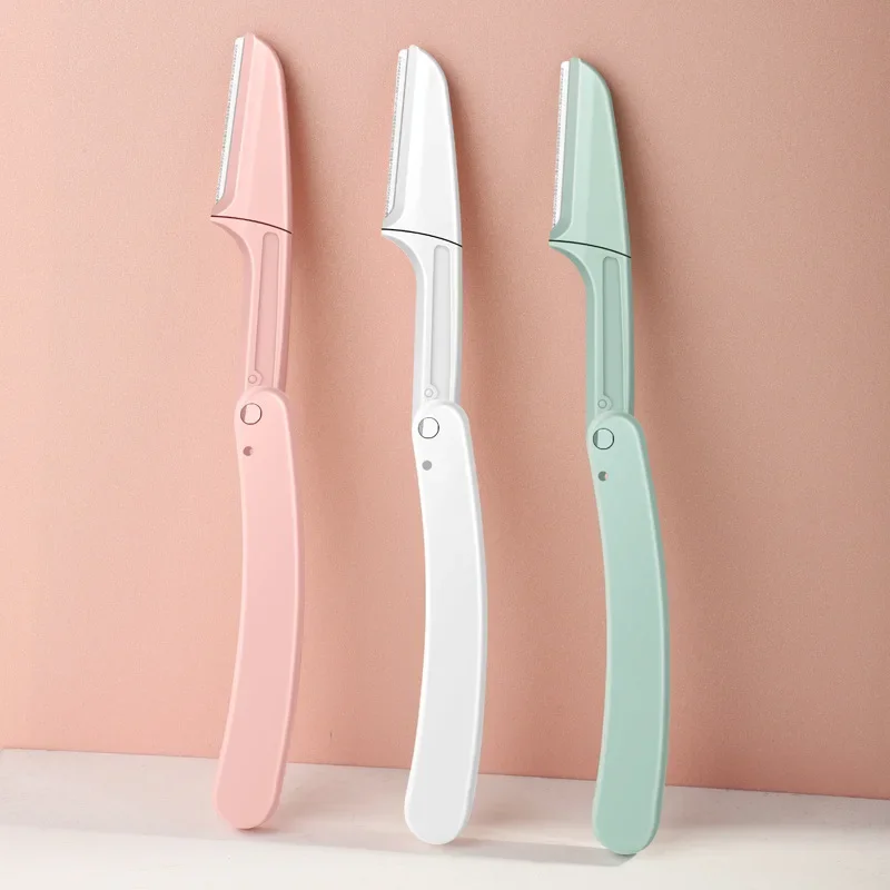 Depiladores Faciales para Mujer, Depiladora de Cejas Tipo Navaja, Removedor de Vello Facial para Damas, Moldeador de Cejas, Afeitadora, 3 Piezas, Recortador de Cejas