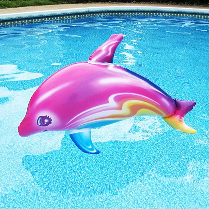 85cm Colorful Inflatable Dolphin Pool Beach Swimming Game Toy Pool Float Water Sports Inflatable Toys for Kids Gifts