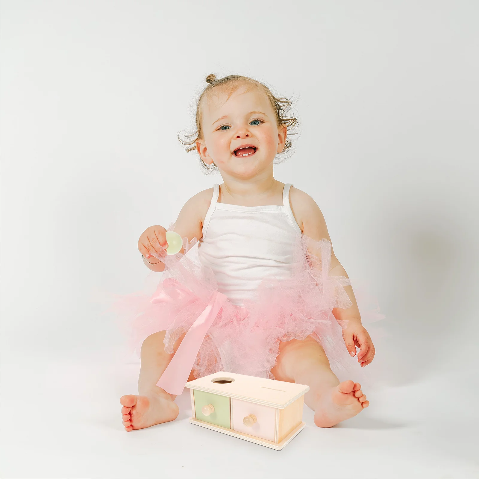 1Set Holz Ball Lagerung Box Kinder Sensorischen Lernen Werkzeug Eltern-kind-Interaktion Langlebige Münze Box Spielzeug