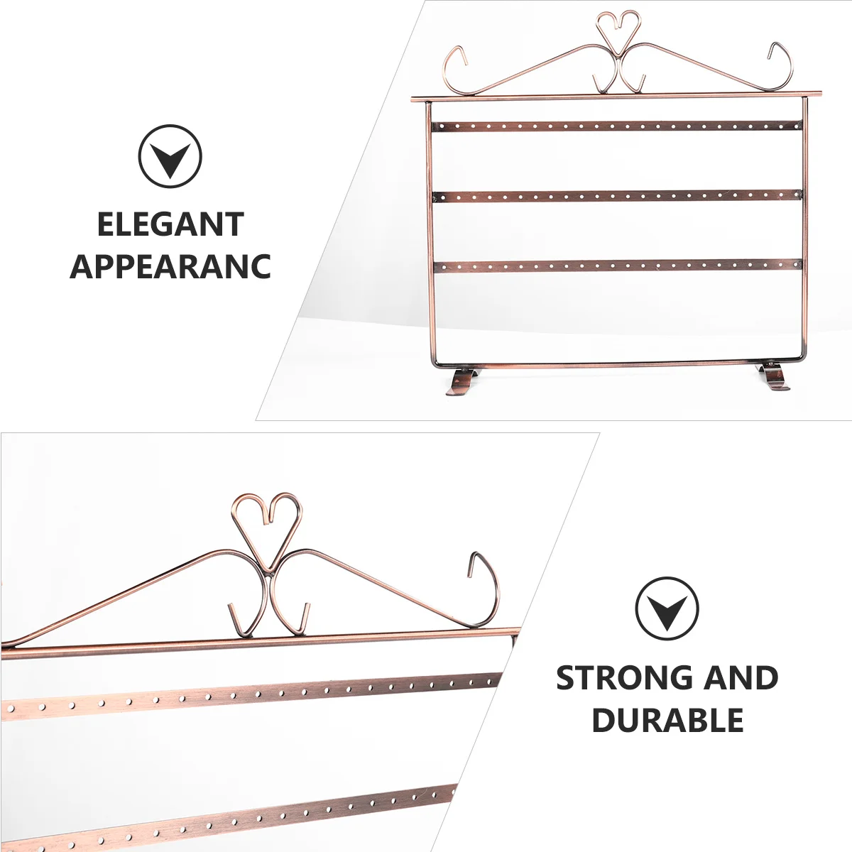 

1 шт., подставка для сережек, 3 яруса, органайзер для ювелирных изделий, двусторонняя стойка, металлический материал, прочная, практичная, домашняя витрина