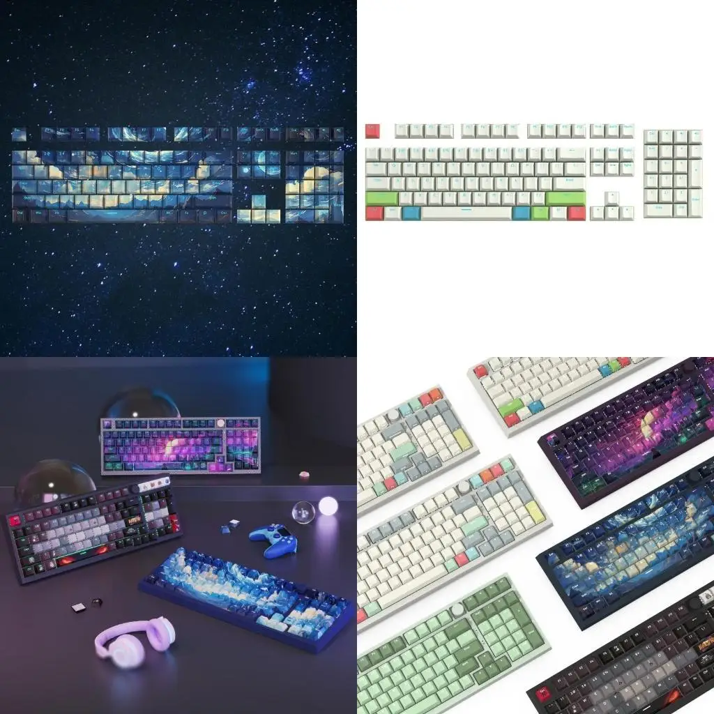 

652F 108pcs Gaming Mechanical Keyboard Клавичные клавиши с двойной выстрелом PBT -клавиш
