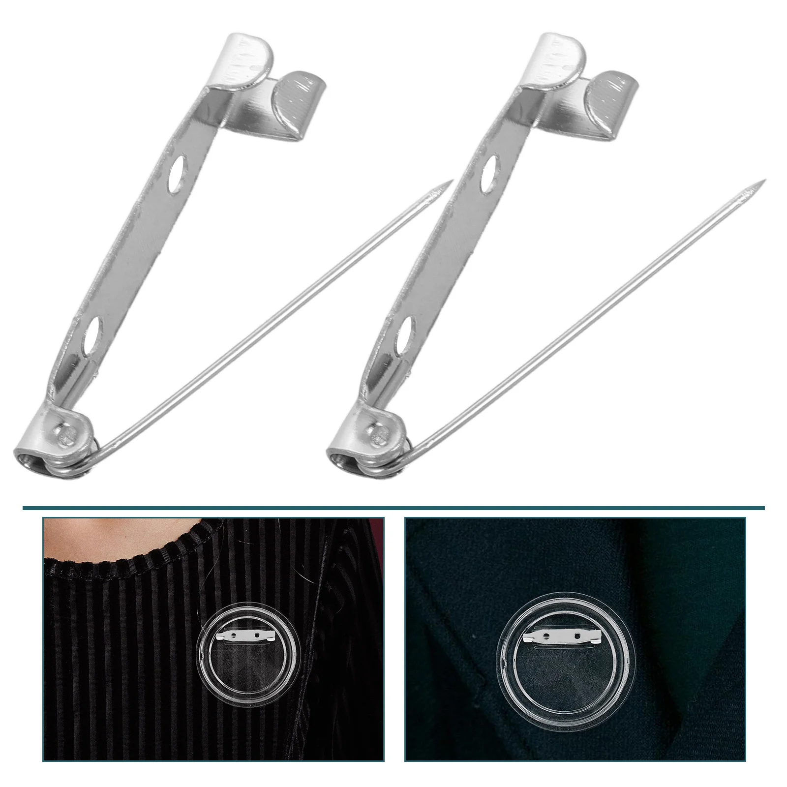 

50pcs Metal Pins Safety Locking Clasp Backs Secure Brooch Clasp Clip Pins Jewelry Making Craft Accessories Dress Fastening Pin