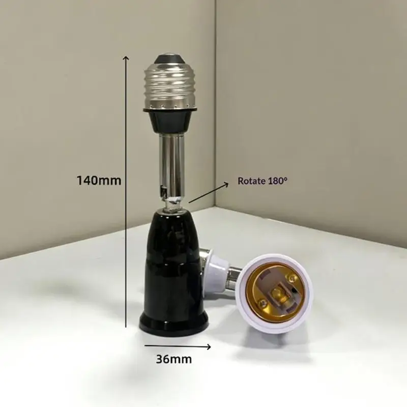 E27 To E27 LED Light Bulb Lamp Holder Flexible Extension Adapter Socket Extend Adapter Converter Wall Base Holder Screw 1Pc