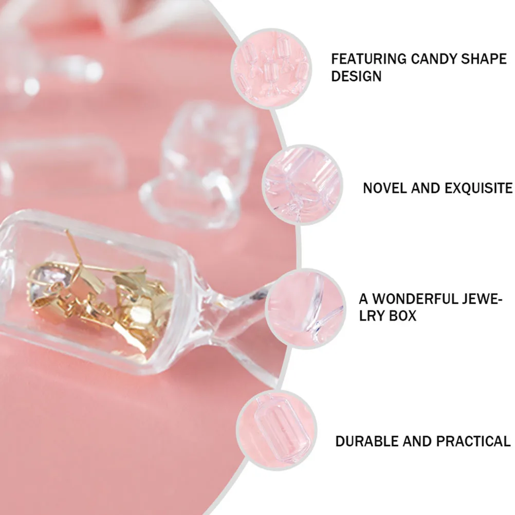 

24 Pcs Jewelry Storage Box Transparent Mini ganizer Durable C y Shaped Earring Necklace Travel Portable Gift Idea
