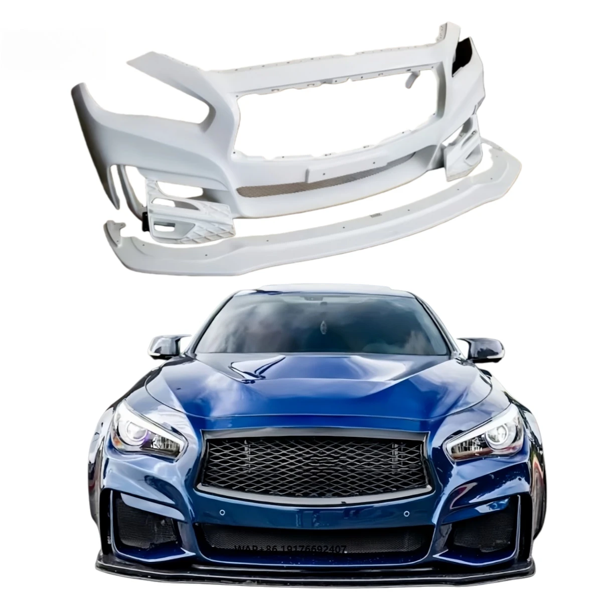 

Aim Style Bumper Upgrade forInfiniti Q50 Q50S, Including Bumper, Body Kit, Hood, and Mudguard