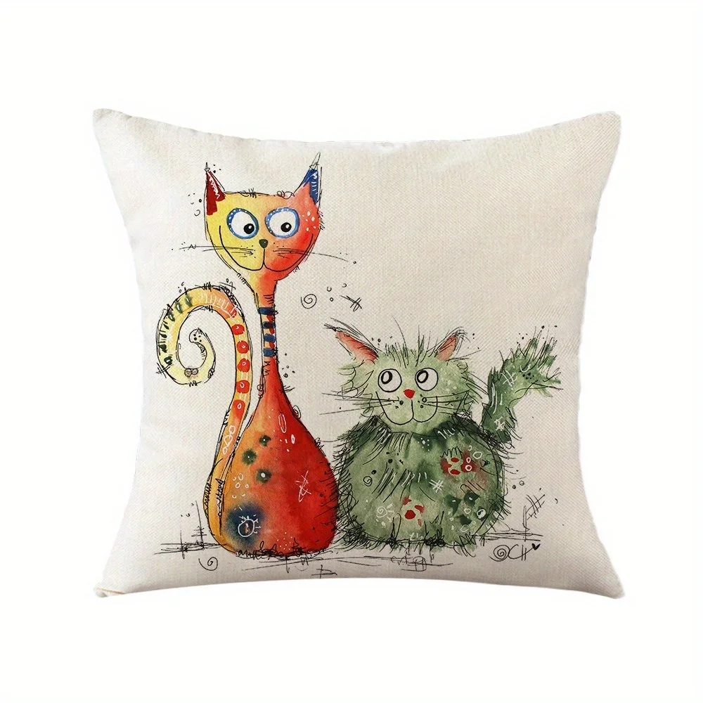 Brightly colored graffiti animals Single-sided printing Short plush Suitable for living bedrooms sofas (excluding pillow cores)