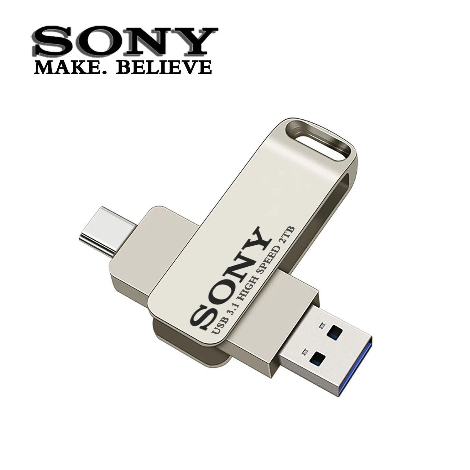 Sony pendrive 2tb de alta velocidade usb tipo c flash drive 1tb metal pendrive 512gb 256gb portátil