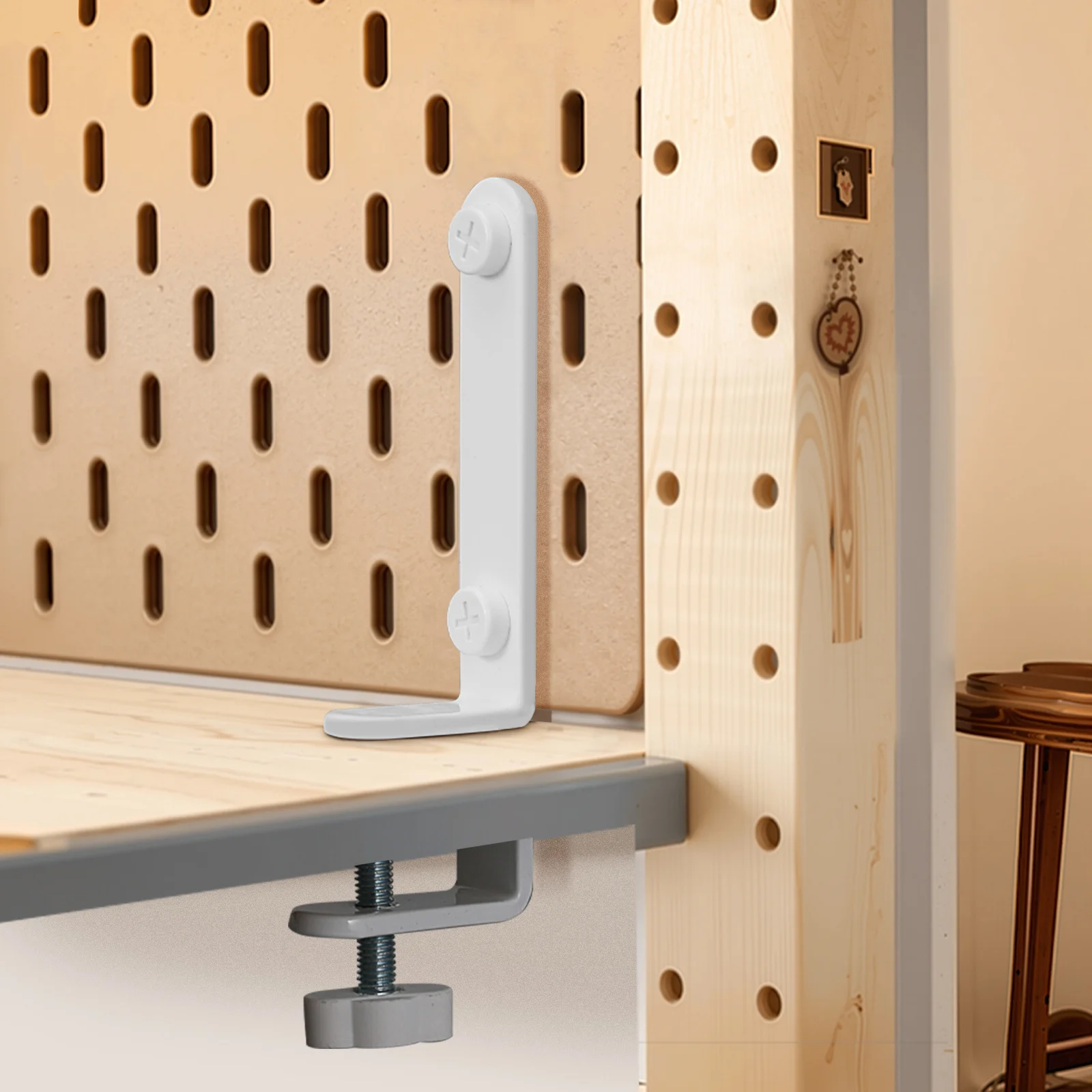 

Metal Painted Bracket Iron Fixing Stand For Hole Board Rack Desktop Storage Hole Board Accessories Sturdy Wall Mount Shelf