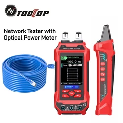 TOOLTOP Network Cable Tester Optical Power Meter Multimeter VFL 4 in1 LAN Line Finder PoE Tester for Structure Cabling