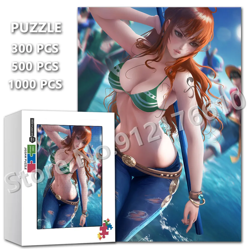 

ONE PIECE персонажи мультфильмов Nami пазлы 300/500/1000 шт. сексуальное бикини для девочек деревянные пазлы развивающие игрушки подарки