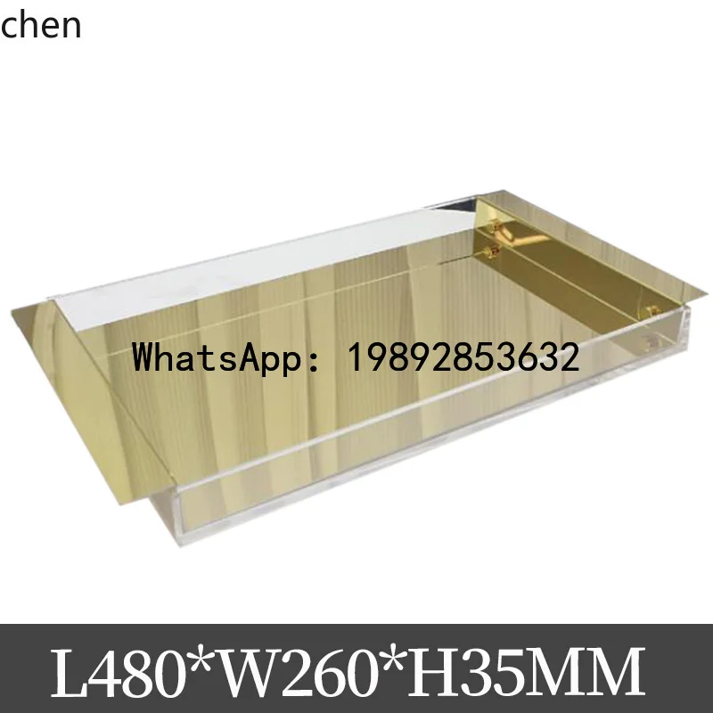 ZZ Modern Minimalist Metal Rectangular Tray, High-End Decorative Item, Model Home Soft Decoration Storage Tray