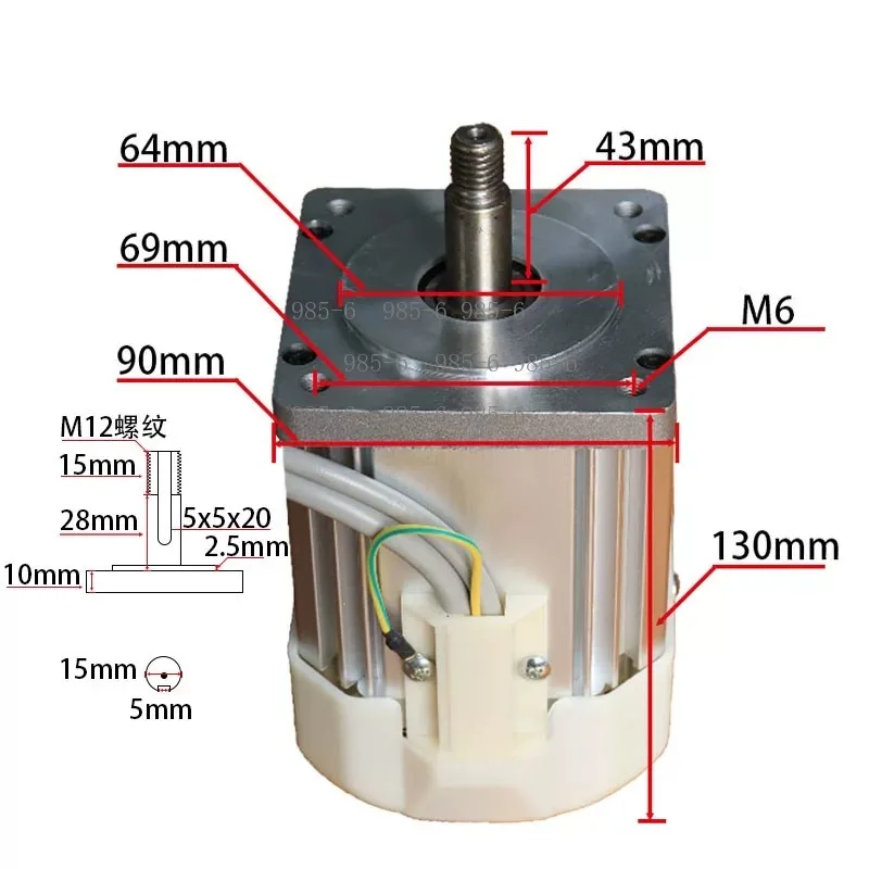 550W/750W/1100W 220V/110V Brushless Servo Motor Control Set, Knob Speed Regulation for Woodworking Belt Sander & Lathe