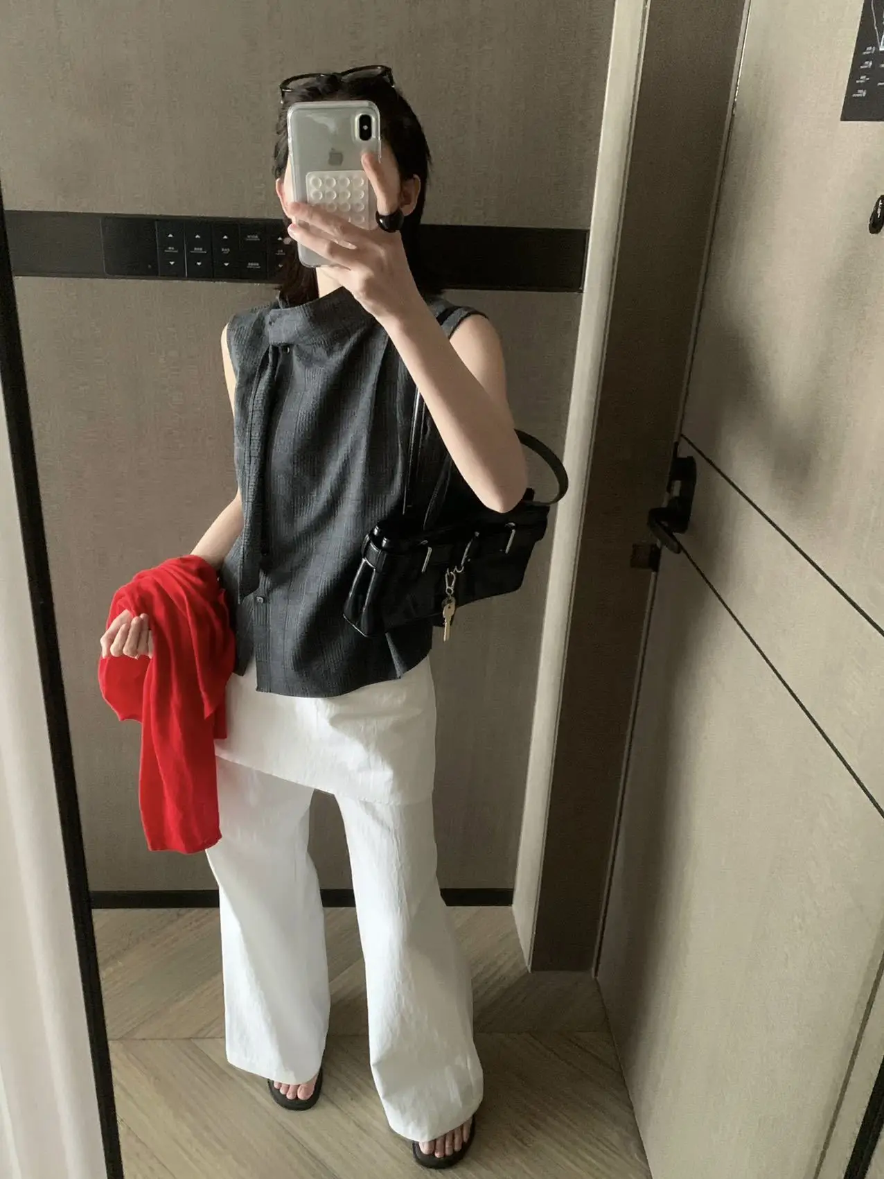 

Женская винтажная рубашка-жилетка Lilian в клетку с поясом, на боковых пуговицах, стандартной длины, дышащая, комфортная, без бренда, для повседневной носки, свободного кроя