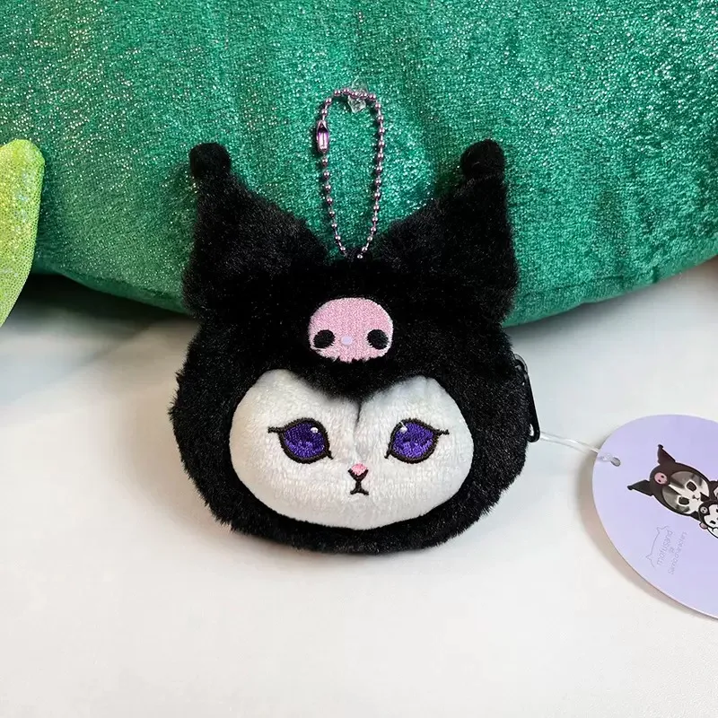 Sanrio Hello Kitty Plush Keychain Mofusand Shark Cat Plush Doll Toys Kuromi Wallet Cinnamoroll Bag Pendant Headphone Bag Gifts