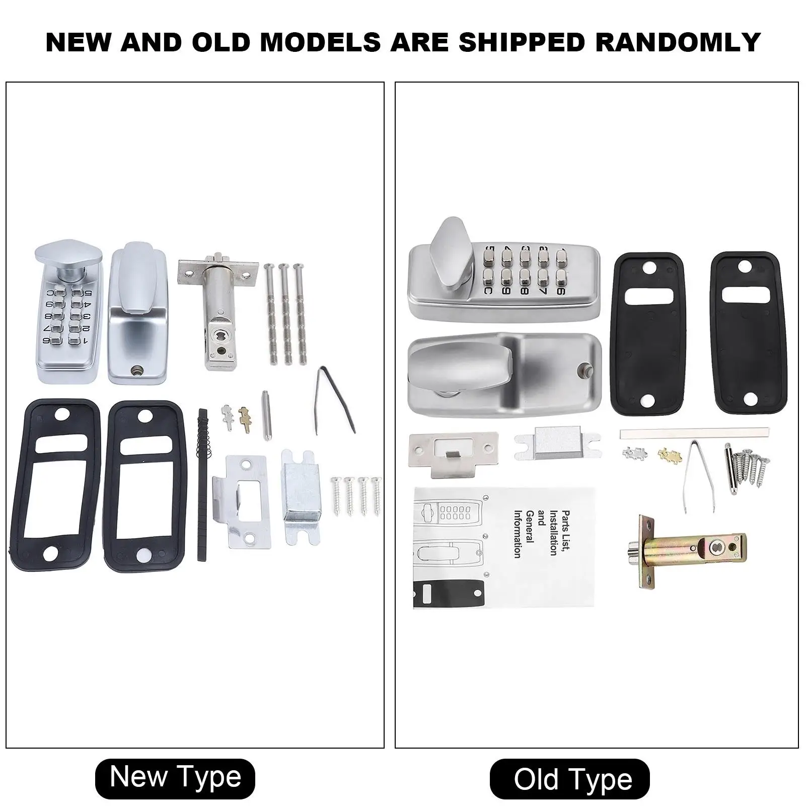 Waterproof Metal Mechanical Code Lock - 2 to 8 Digit Antirust Door Lock with Interchangeable Handle for home & Apartment