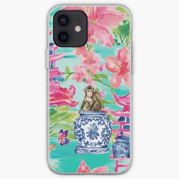 Preppy Monkey In Chinoiserie Garden Ipho  Phone Case Customizable for iPhone 6 6S 7 8 Plus X XS XR Max 11 12 13 14 Pro Max Mini