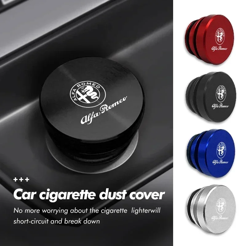 Hub Caps Alloy Car Cigarette Lighter Plug Button Cap Dust Cover Socket For Alfa Romeo GT Stelvio F1 Brera Volante Tonale Gloria