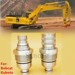 Kits de acoplamiento plano macho hembra, acoplador rápido hidráulico para Tractor Bobcat Kubota, excavadora, cargador, Versahandlers 7246802 7246799