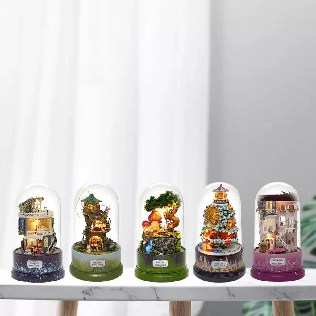 DIY มินิตุ๊กตาจิ๋วชุดกระท่อมประกอบ 3 มิติพร้อมเฟอร์นิเจอร์ทําด้วยมือ