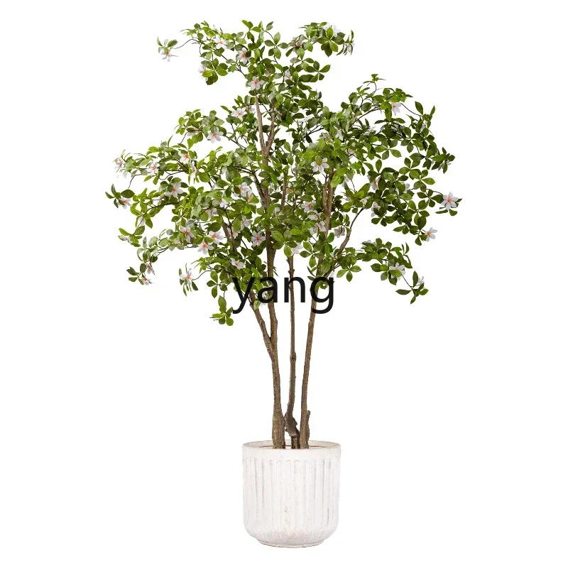 

LHH Simulation Gardenia Tree Living Room Interior Landscaping Decoration Green Plants Advanced Bionic Plants