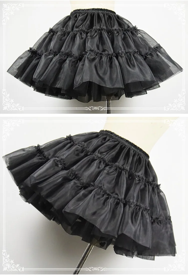 Japanese Lolita White Underskirt Women High Waist Wedding Underskirts Girl Y2k Elegant All-Match Cosplay Ball Gown Mini Skirts