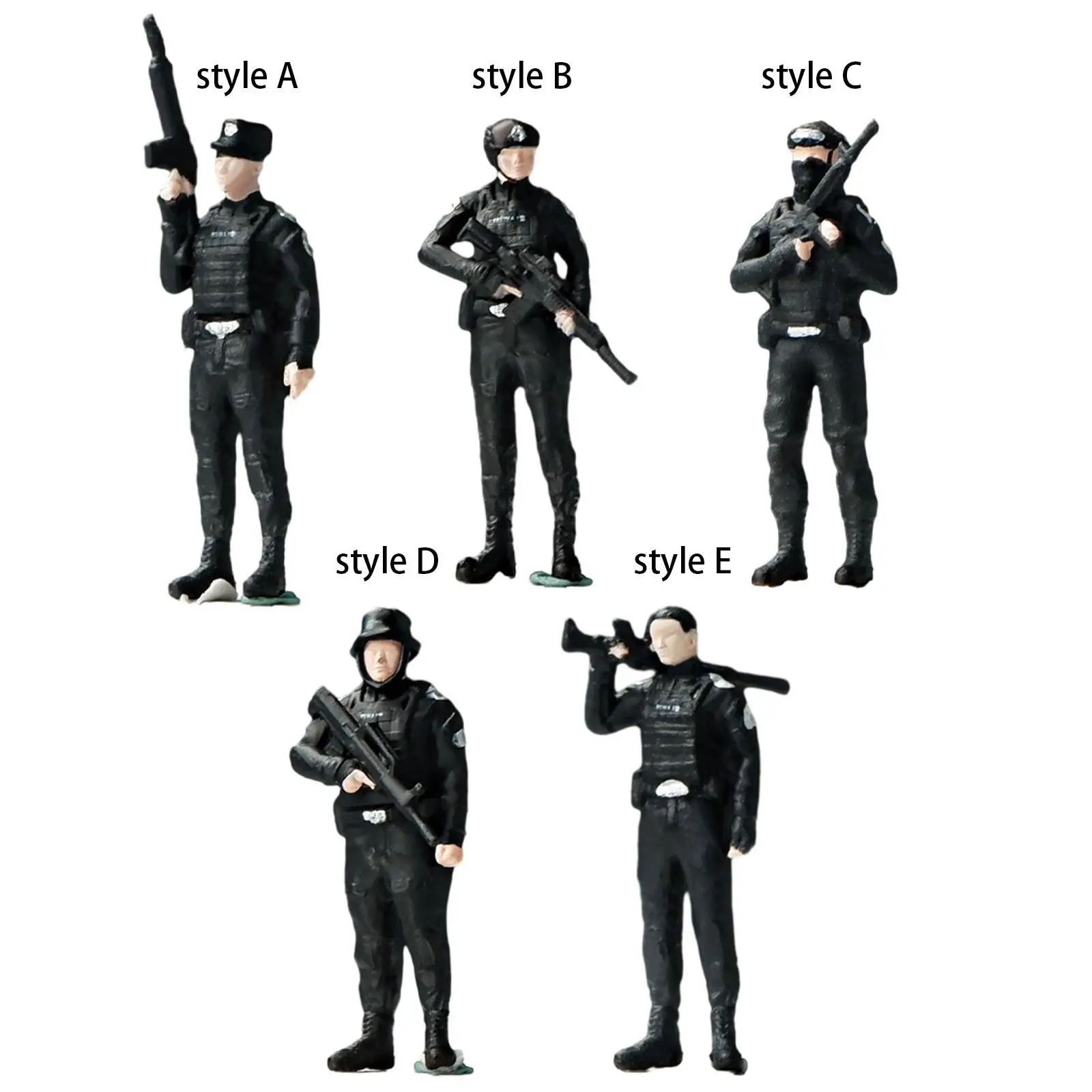 1:64 Scale Policeman Figure Pretend Play Toy Movie Props Tiny Figure Model