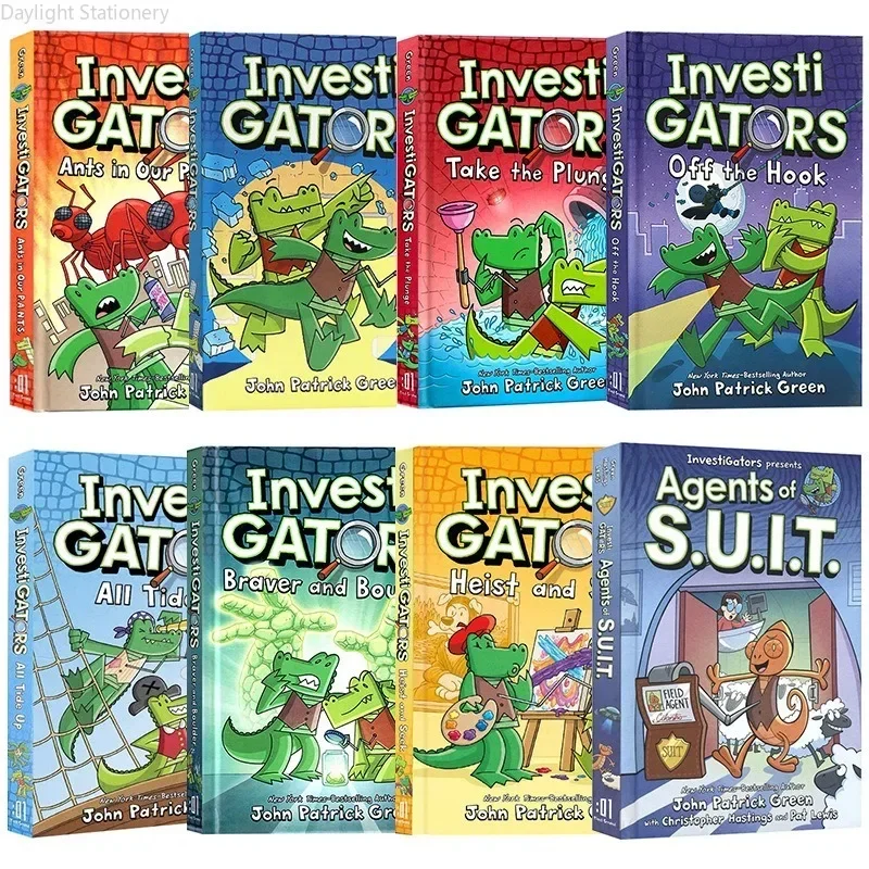 8 Books/Set Investi Gators Hardcover Picture Book Full-color Comic Storybook Bridge Chapter Reading Puzzle Detective