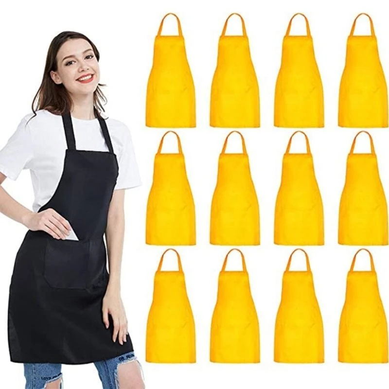 5ASD Kitchen Apron للرجال نساء يطبخون البستنة مئزر الطهي مع 2 جيب لتناول مطعم الشواء القهوة