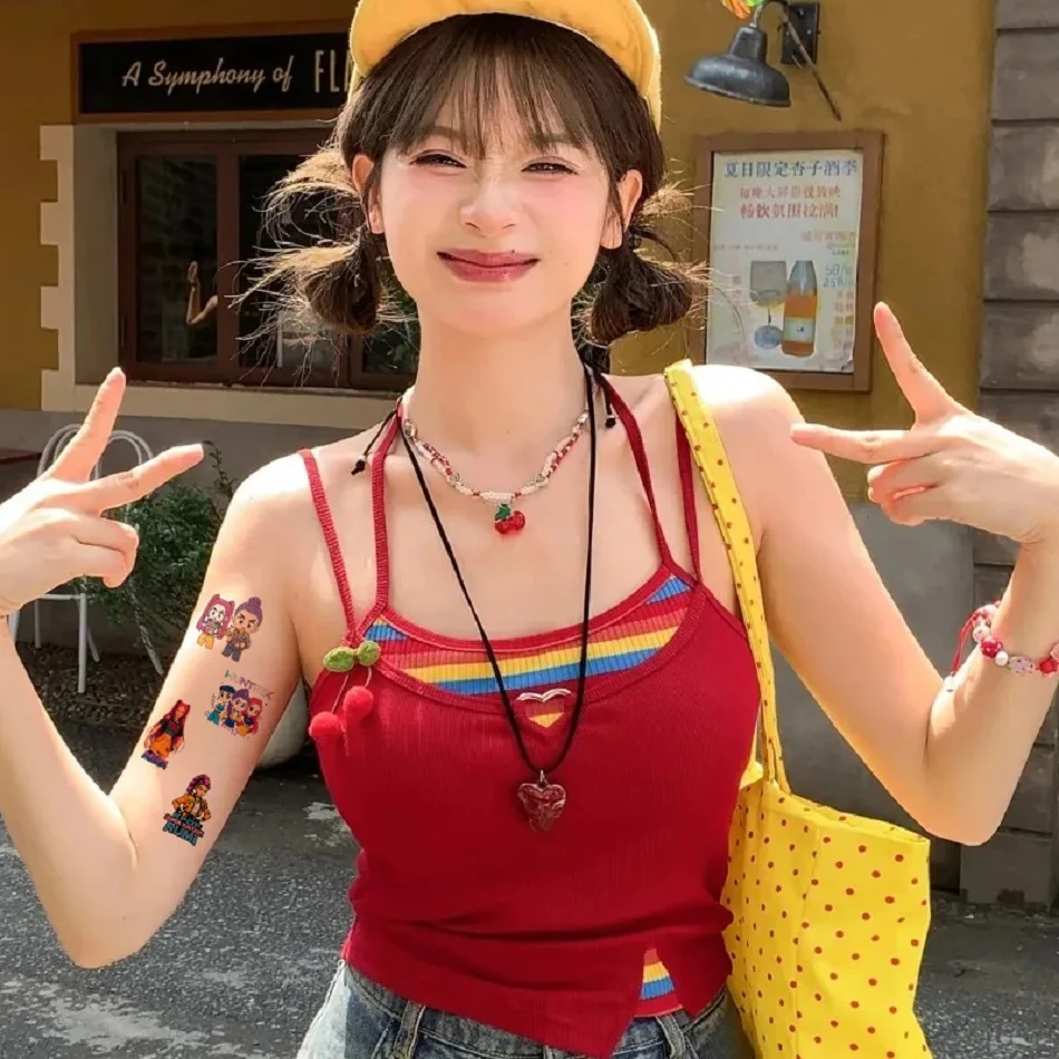 10/20/30 قطعة KPop الشيطان هنتر أنيمي الطرفية الكرتون الكتابة على الجدران الإبداعية لصاقات وشم ملصقات لطيف نقل المياه الوشم #4