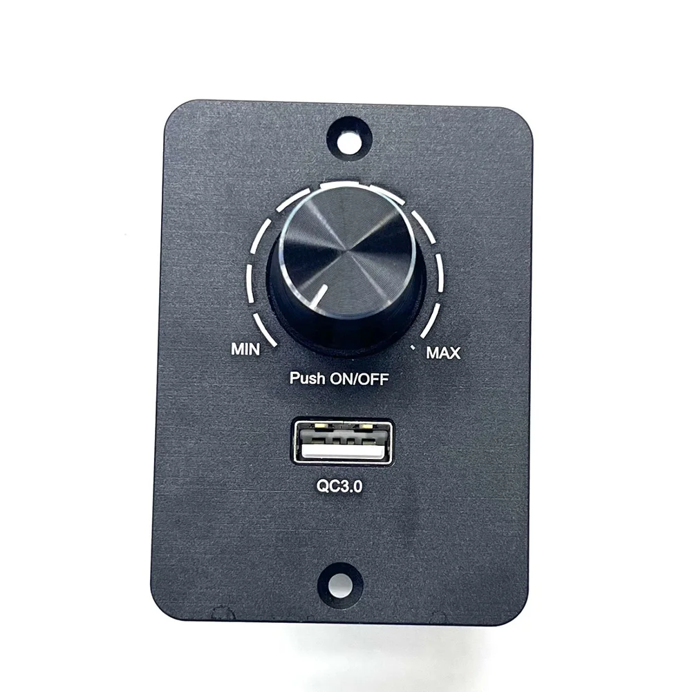 12V24V Dimmer Light Switch with USB QC 3 0 Port Provides Energy Saving Dimming from 0% to 100% for RVs and Marine Applications