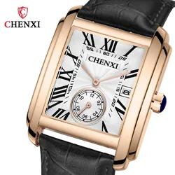 CHENXI Top Brand Mens Watches Luxury Leather Sport Waterproof Calendar Quartz Male Boy Gift Clock Relogio Masculino