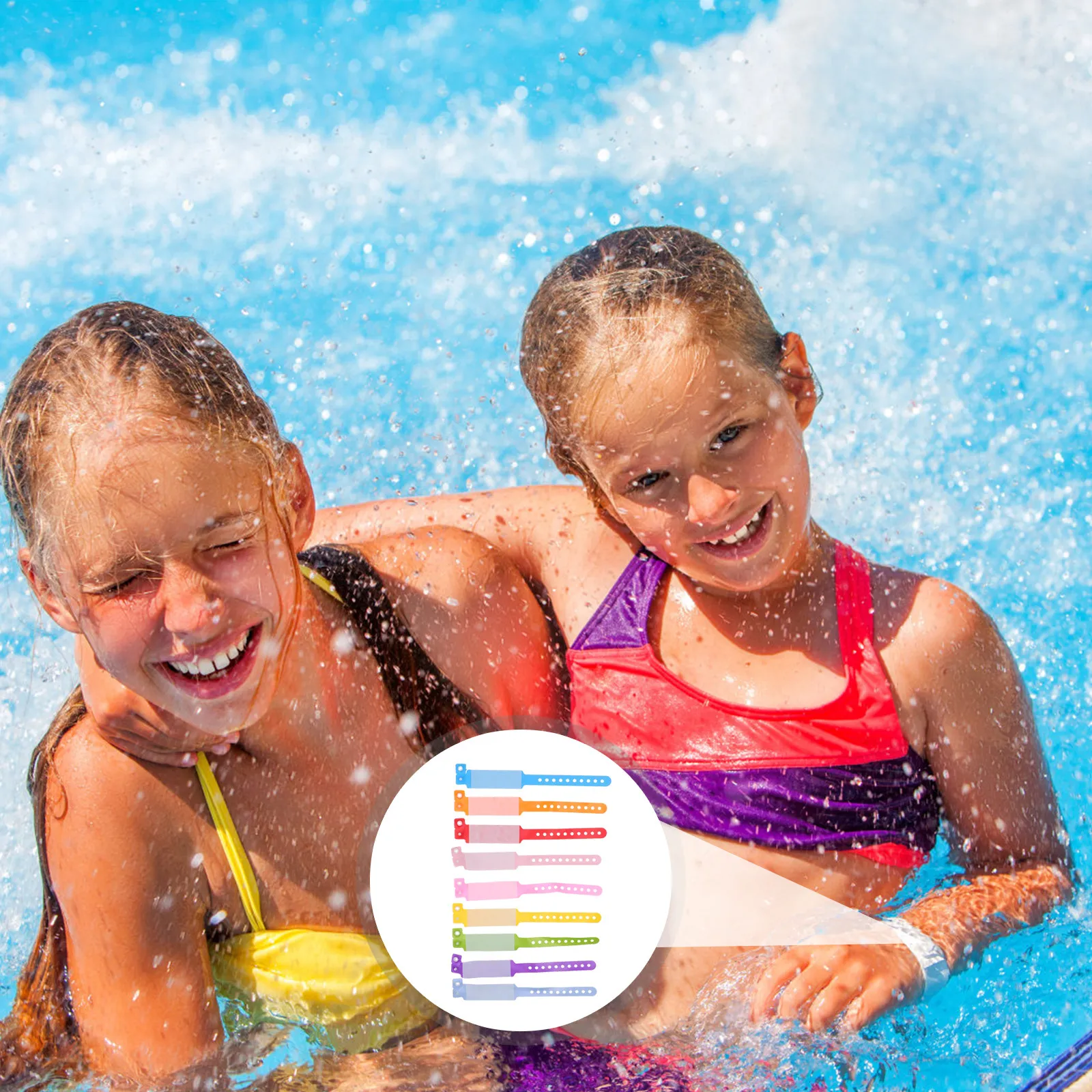 

100 шт. многоразовых водонепроницаемых браслетов из ПВХ для детей, для мероприятий и фестивалей, с мультяшным дизайном, регулируемые, защита от потери