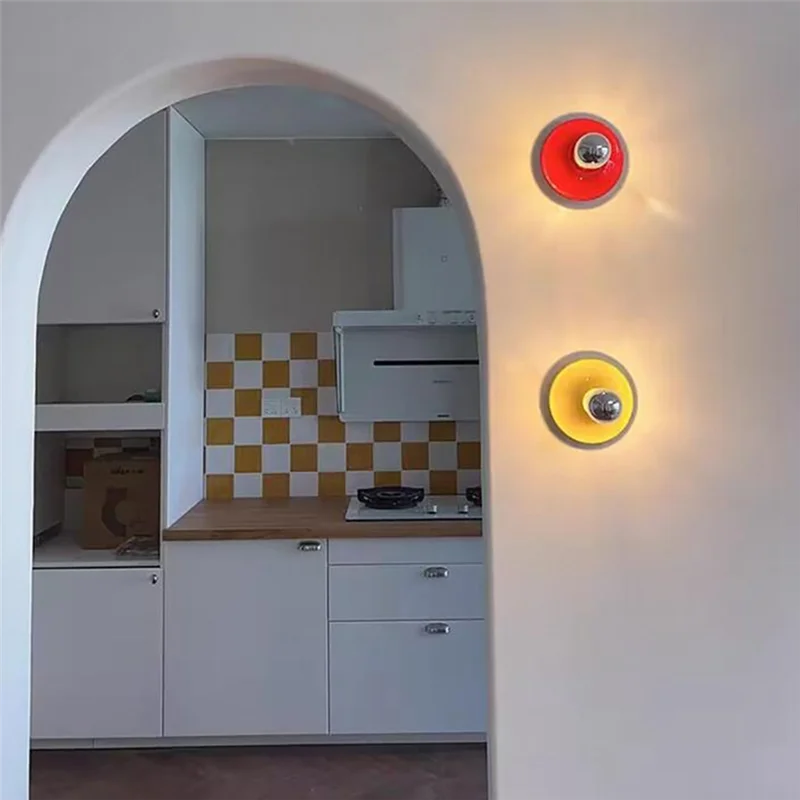 

AS60-Retro Living Room For Home Bedroom LED Macaron Wall Lamp E27 Colorful Bedside Background Light Retractable