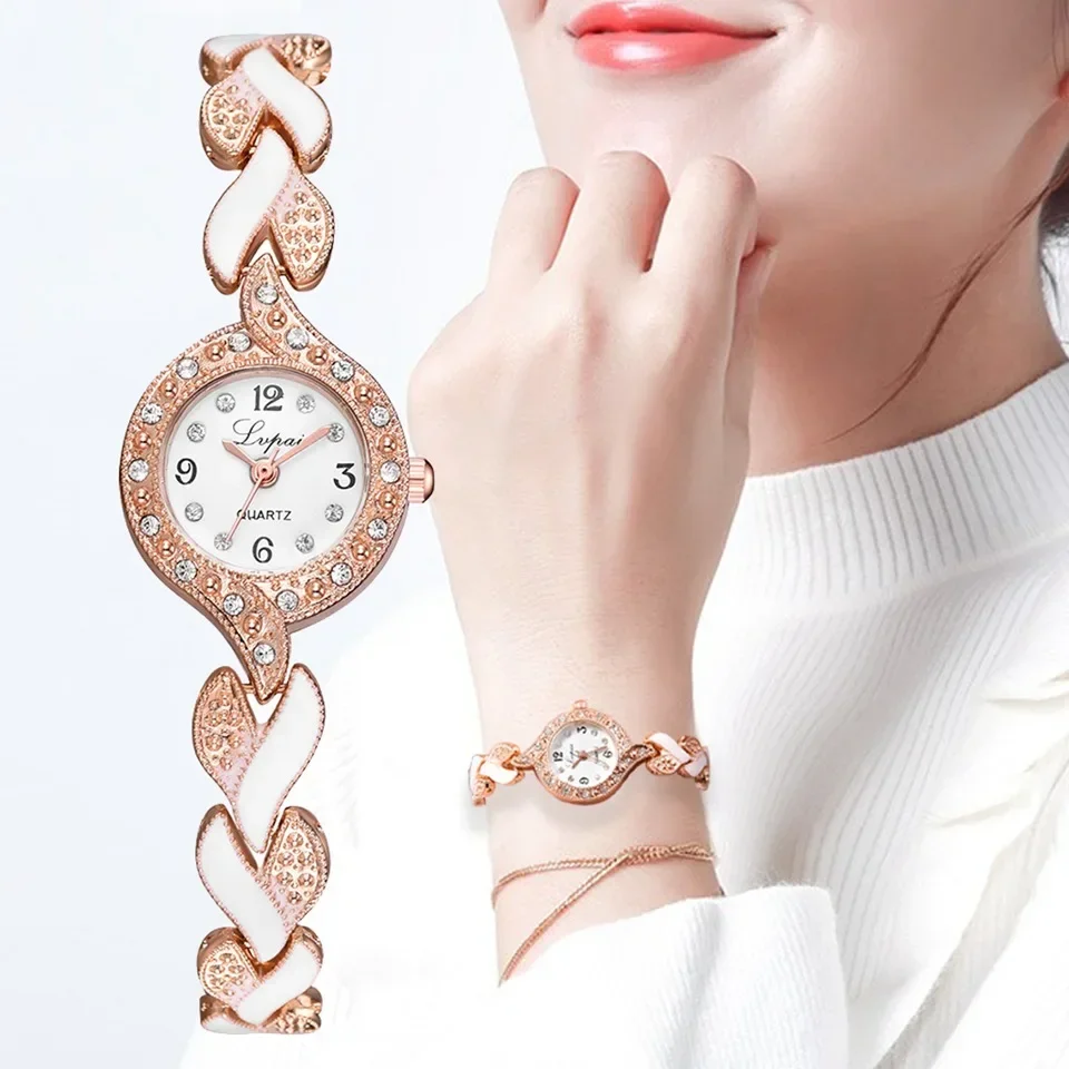 New Brand Lvpai Bracelet Watches Women Luxury Crystal Dress Wristwatches Clock Women\'s Fashion Casual Quartz Watch Reloj Mujer