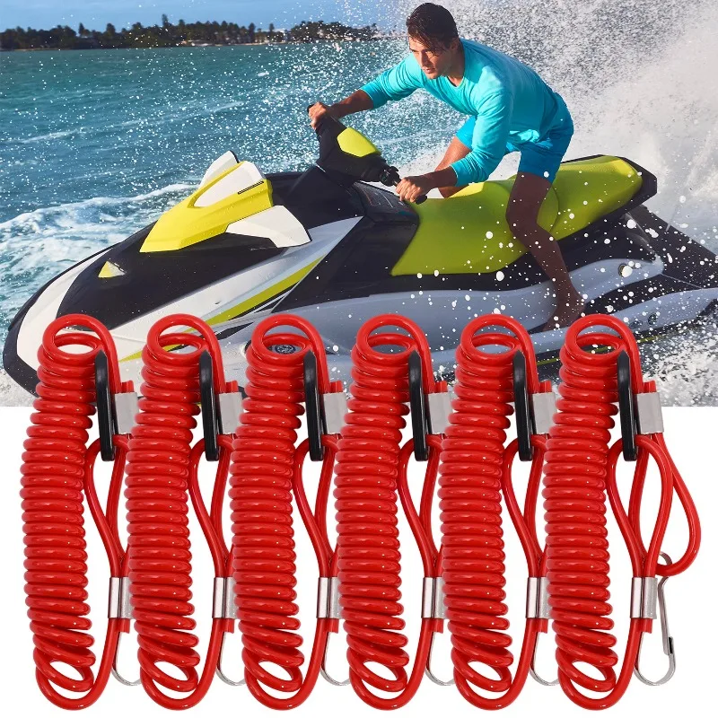 

Jet Ski Kill Switch Lanyard Emergency Stop Rope Lanyard Boat EngineTreadmill Key Safety Cut Off Switch Floating Kill Switch Rope