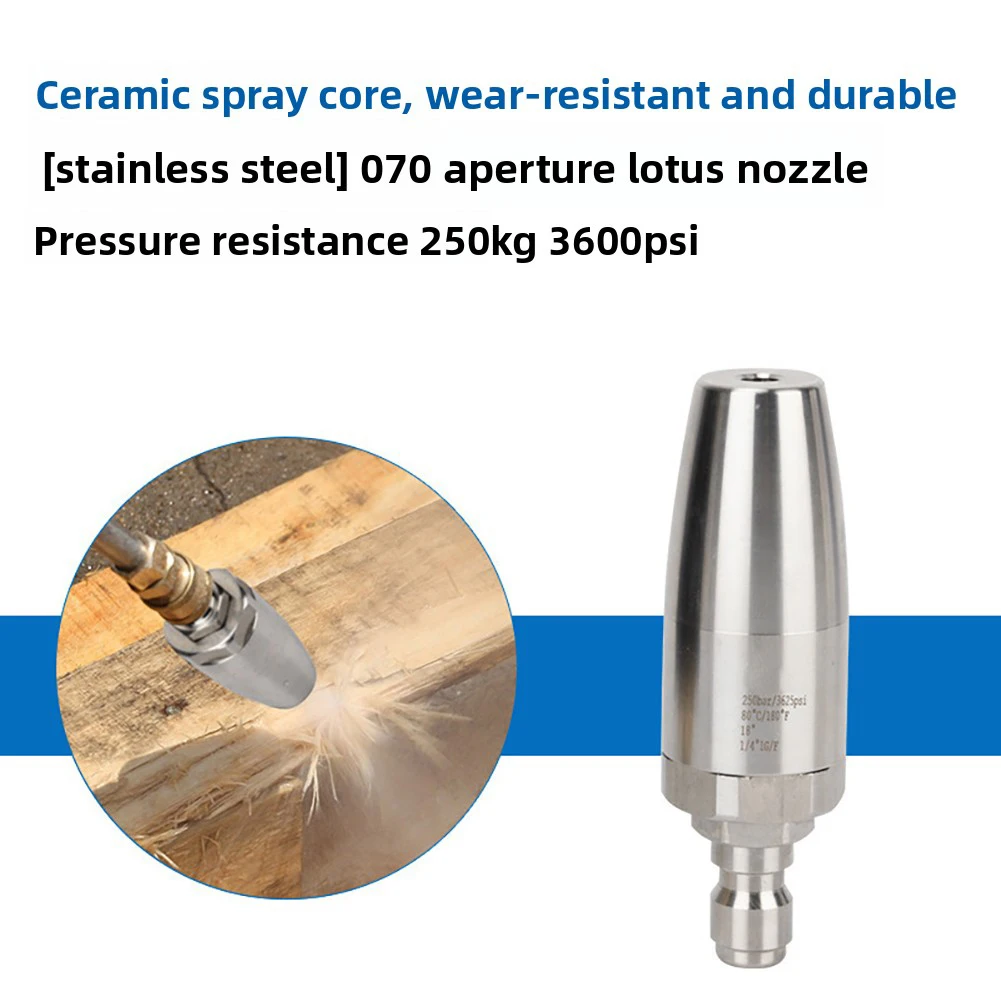 1/4" rotierende Turbodüse, Hochdruckreiniger-Aufsatz, 360° drehbarer Jet-Action, Tiefenreinigung von stark verschmutzten Oberflächen – Detail 9