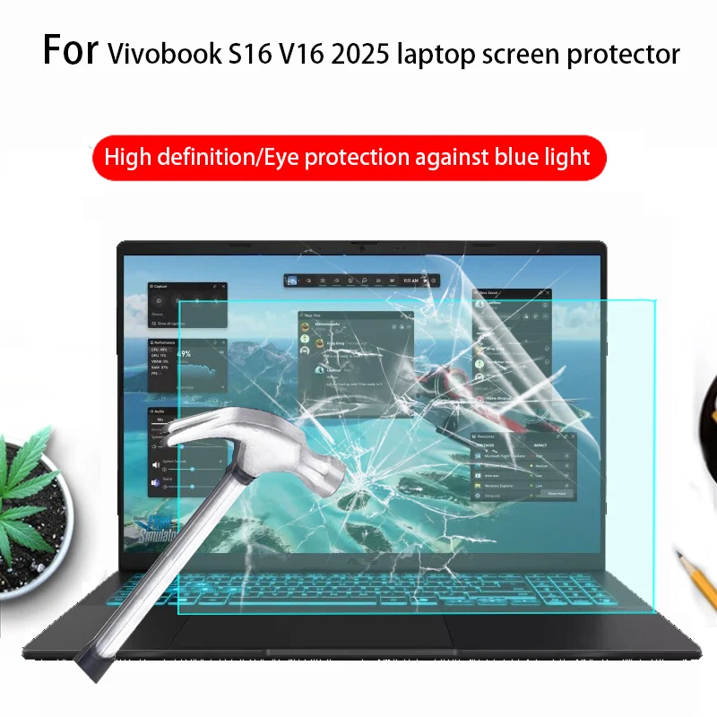

Для ASUS Vivobook S16/V16 2025 Защитная пленка для экрана компьютера S3607/M3607 конфиденциальная пленка для ноутбука V3607V аксессуары D3607/M5606/S5606