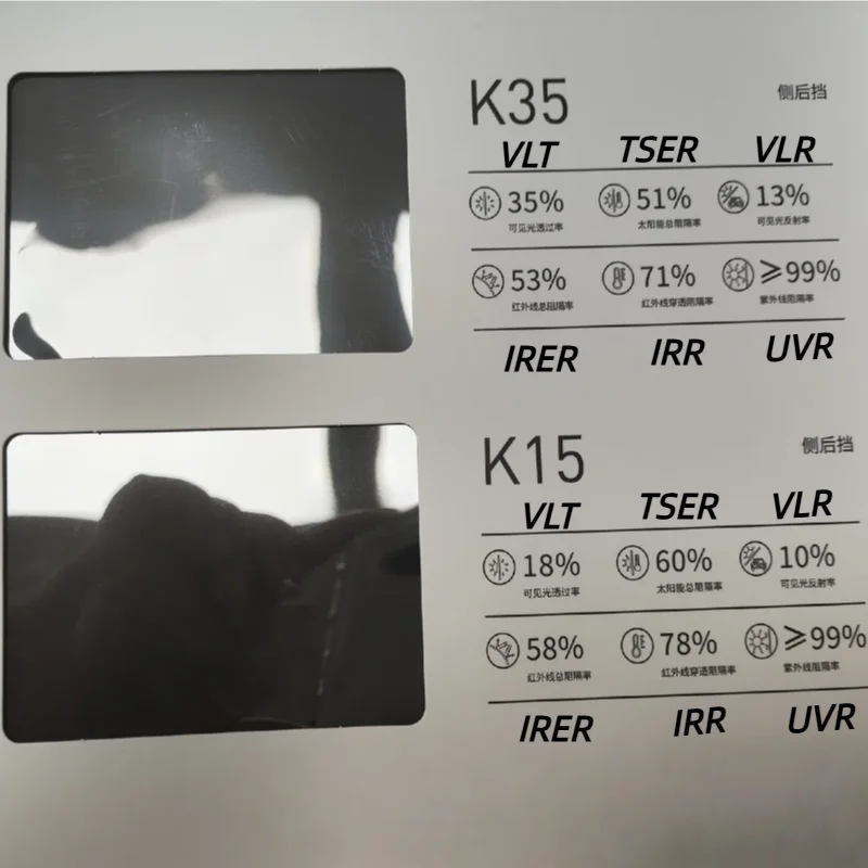 V-KOOL K35 K15 نافذة السيارات تينت 99% الأشعة فوق البنفسجية كتلة عالية العزل الحراري 78% IR PET المواد التحكم بالطاقة الشمسية فيلم الأمن للمركبات