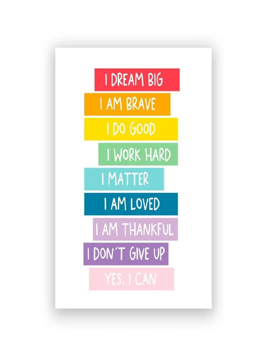 Safari Nursery Daily Affirmation Poster for Kids  Positive Mindset Educational Wall Art Print  Canvas Painting Home Decor