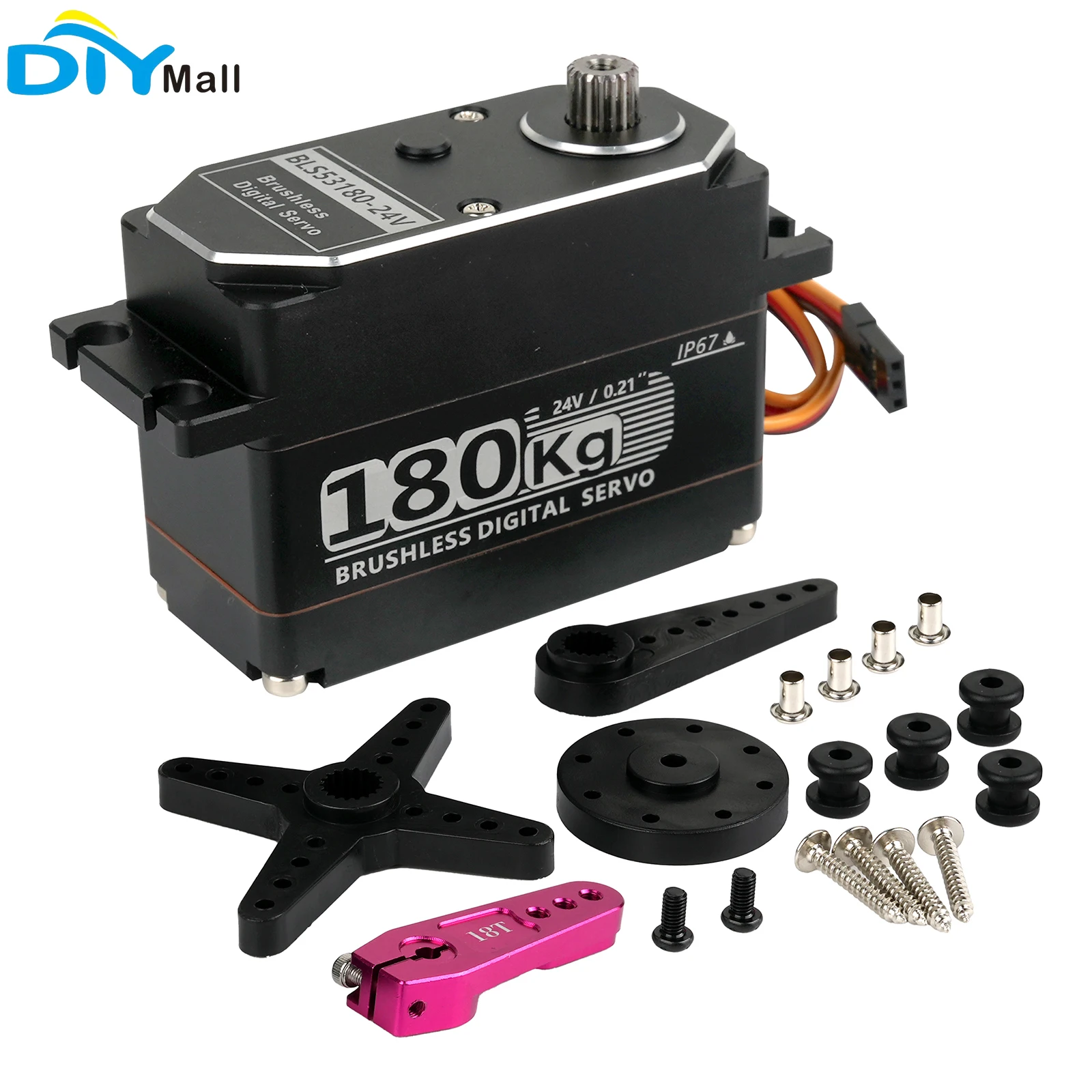 

180KG servomotor 19.2-25.2v BLS53180-24V all-metal digital servo brushless motor 180 degrees/270 degrees